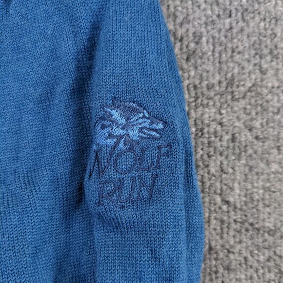 Fairway & Greene Merino Wool Sweater Mens Size M Blue Wolf Run Golf Course - Picture 11 of 13